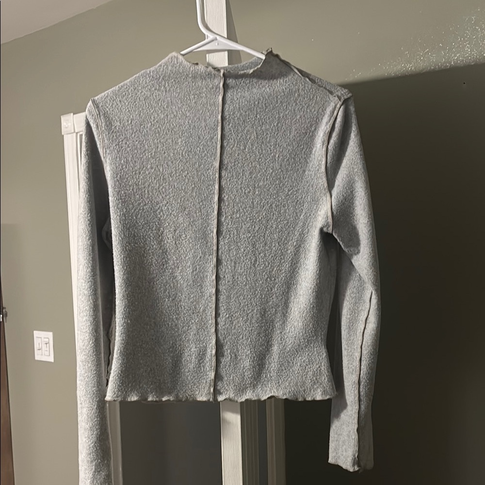 Gray Long Sleeve Top